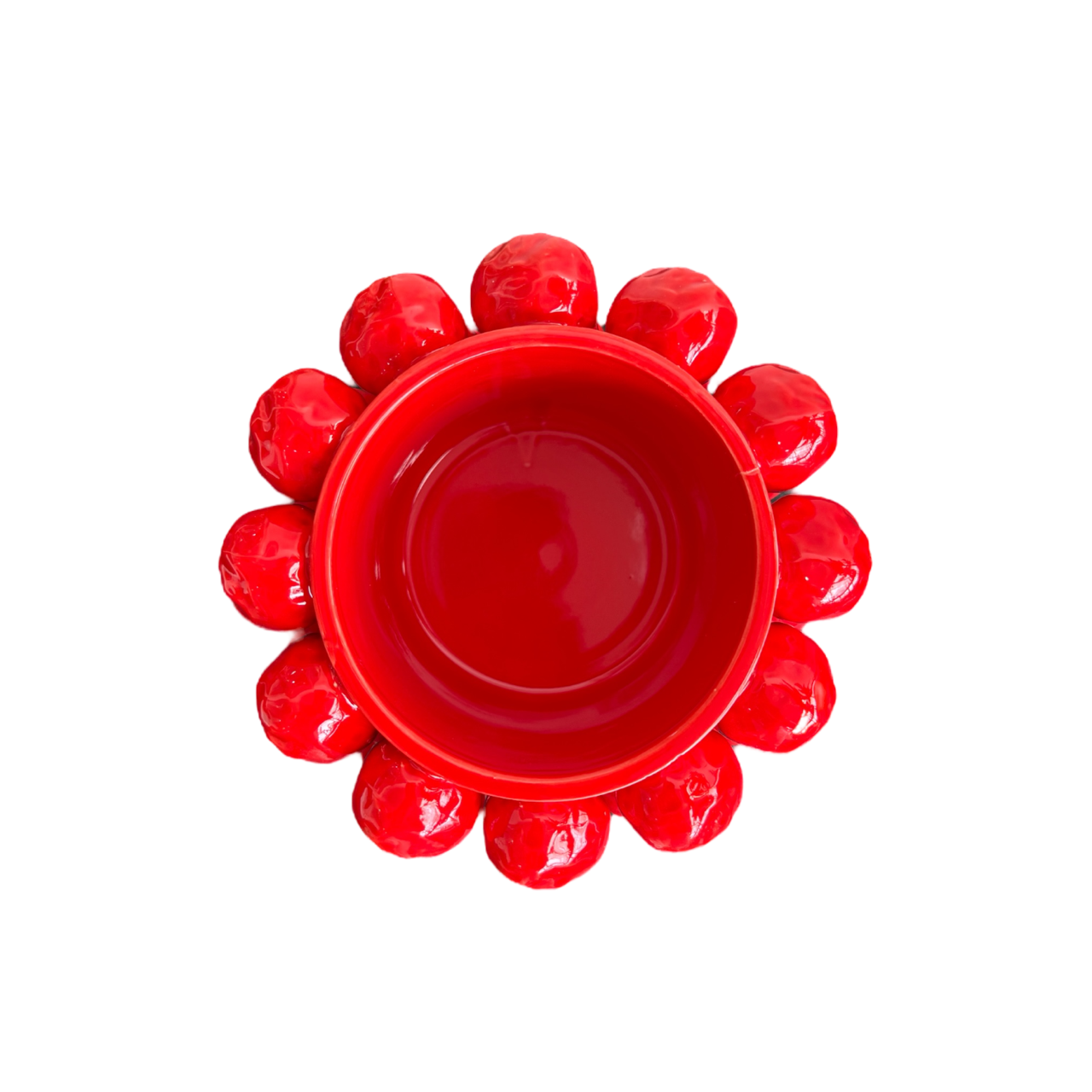 Strawberries Red Round Pot