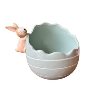 Πασχαλινό Κεραμικό Αυγό Κασπώ Μέντα με Λαγουδάκι