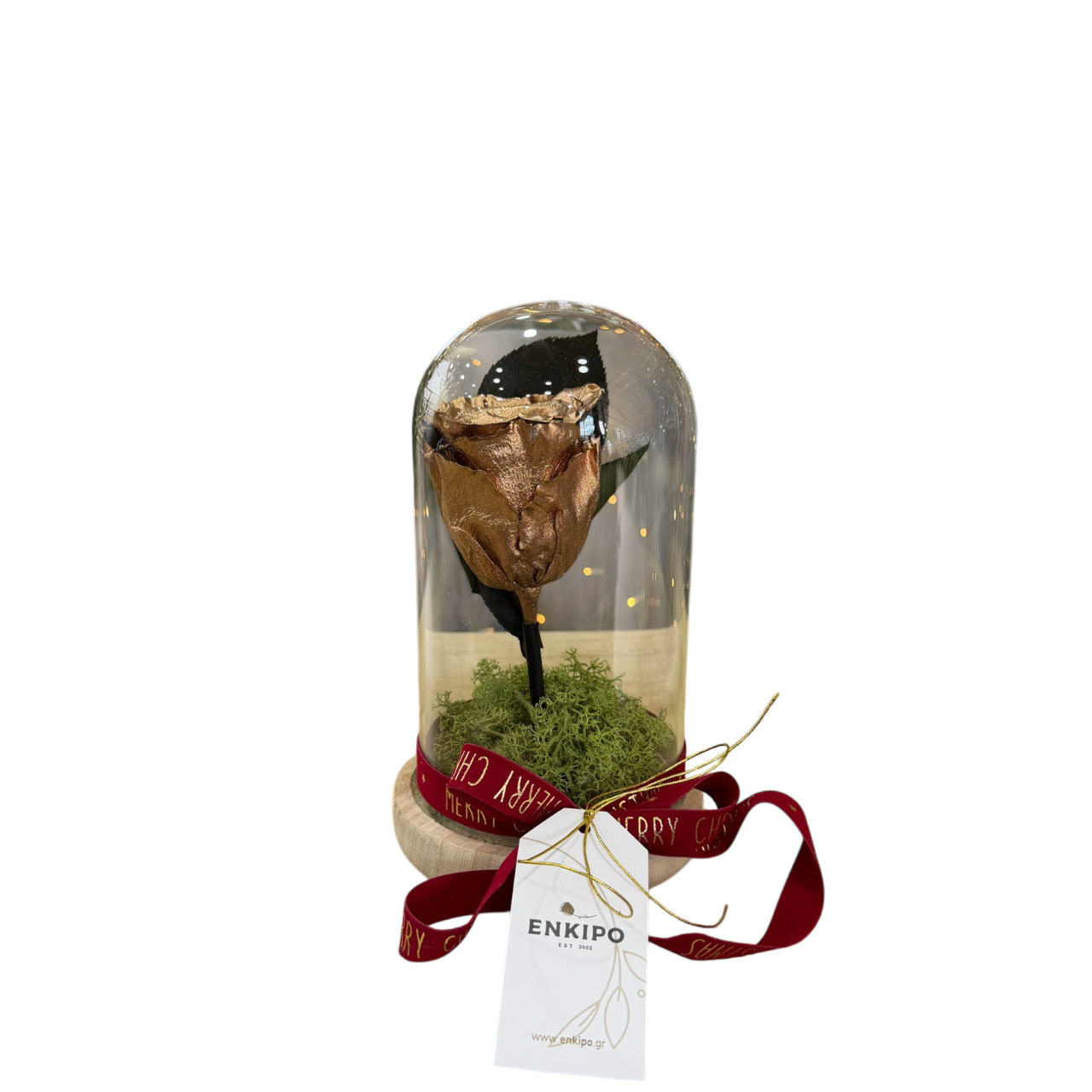 Καμπάνα με 1 Χρυσό Forever Rose – 20εκ