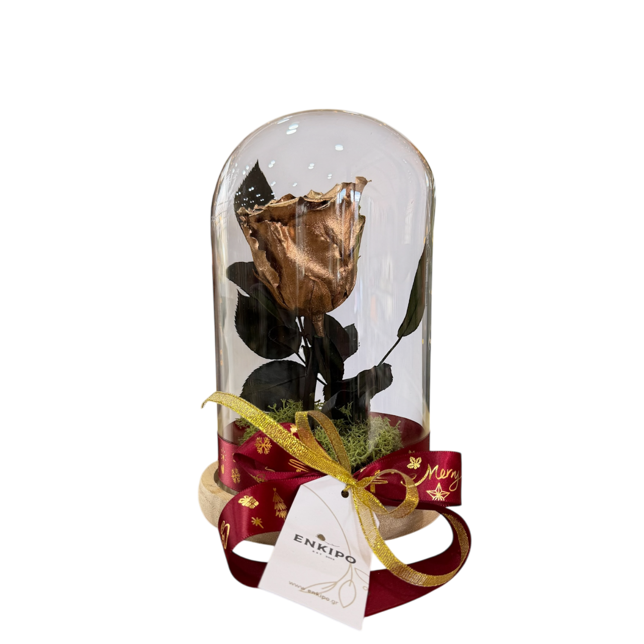 Καμπάνα με 1 Χρυσό Forever Rose – 25εκ