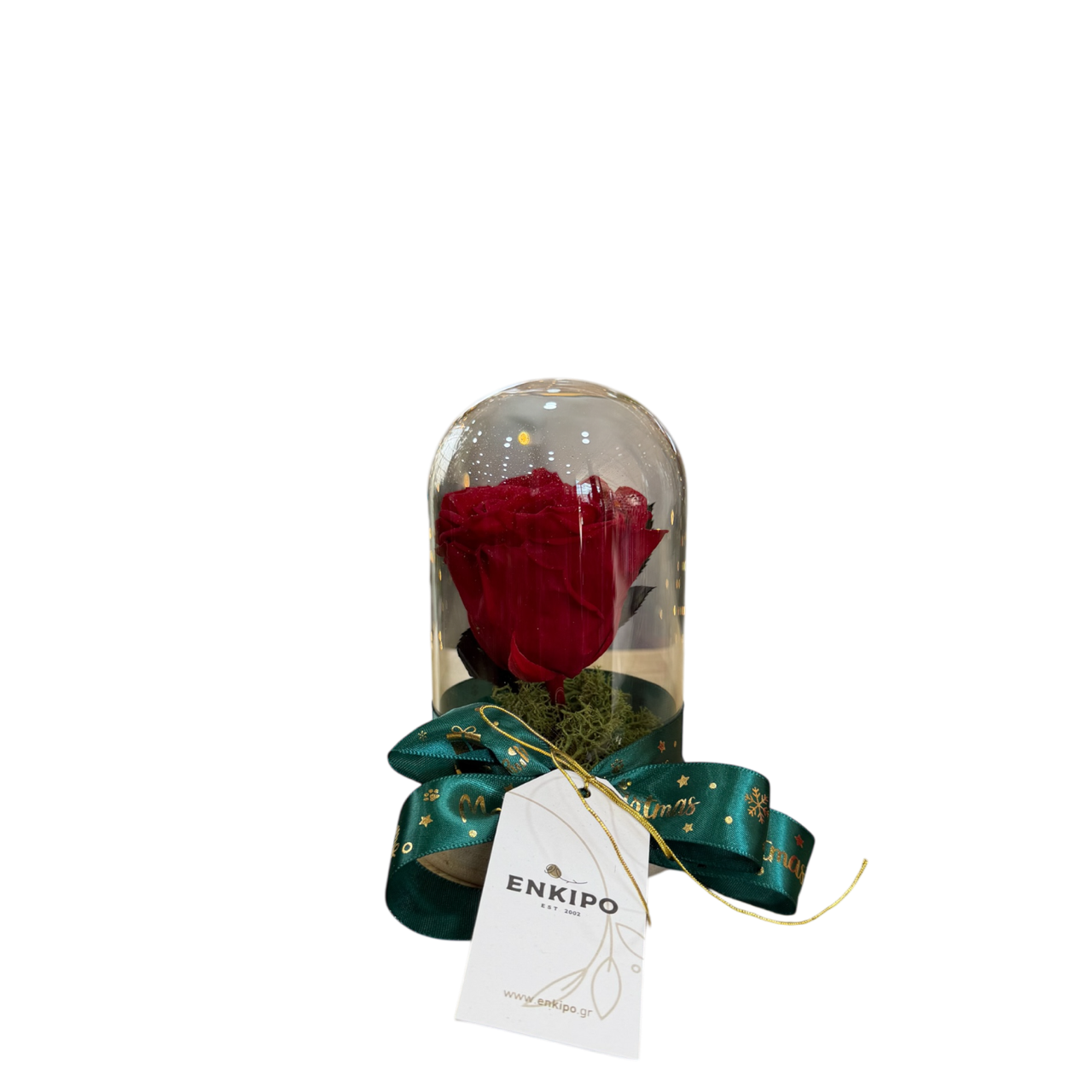 Καμπάνα με 1 Κόκκινο Forever Rose – 15εκ