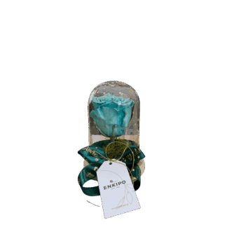 Καμπάνα με 1 Τυρκουάζ Forever Rose – 15εκ