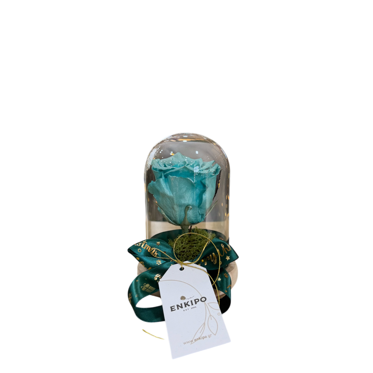 Καμπάνα με 1 Τυρκουάζ Forever Rose – 15εκ