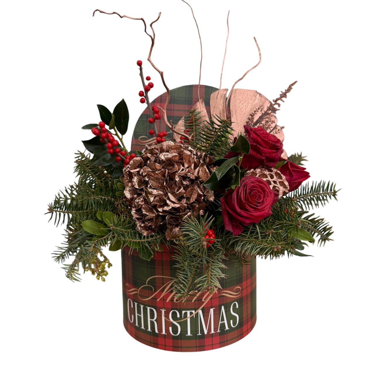 Χριστουγεννιάτικη Ανθοσύνθεση σε Μεγάλο Κουτί